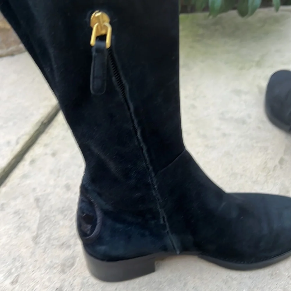Tory Burch Thea Black Suede Over the Knee Boots Women's Size 7 New w/o box!